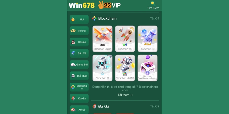Danh mục trò chơi tại WIN678